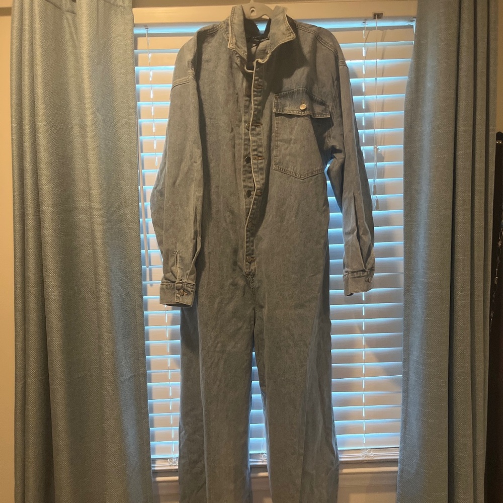 AKIRA NOT TODAY EXTREME OVERSIZED DENIM JUMPSUIT Size L/XLL/XL